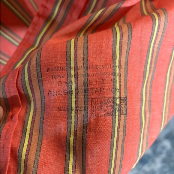 Vintage Arrow Men's Shirt with Orange and Green Stripes - Picture 6 of 11